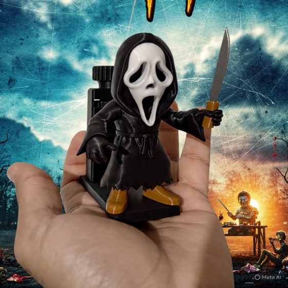 SUPORTE PARA PLACA DE VIDEO NVIDIA AMD GHOST FACE PANICO SCREAM TODO MUNDO EM PANICO ALTURA MAXIMA 12CM ALTURA MINI 8CM