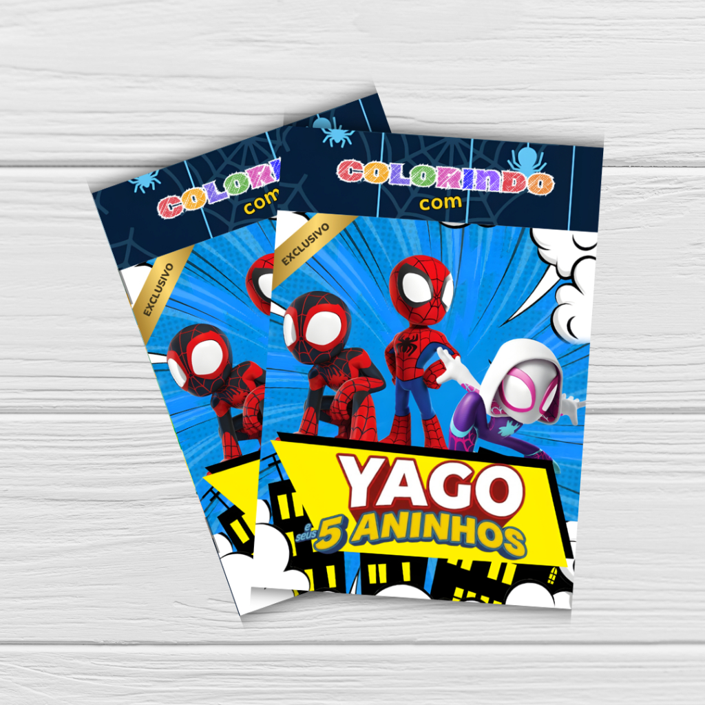 Livro de Colorir Homem Aranha e seus amigos Espetaculares Lembrancinha Personalizada