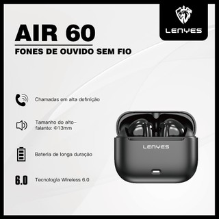 LENYES Fone de Ouvido Bluetooth Sem Fio Som de Alta Fidelidade 20h de Bateria e Microfone