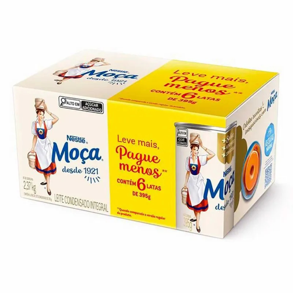 Leite Condensado Moça Original Pack 6 – Latas 395g Cremoso para Receitas