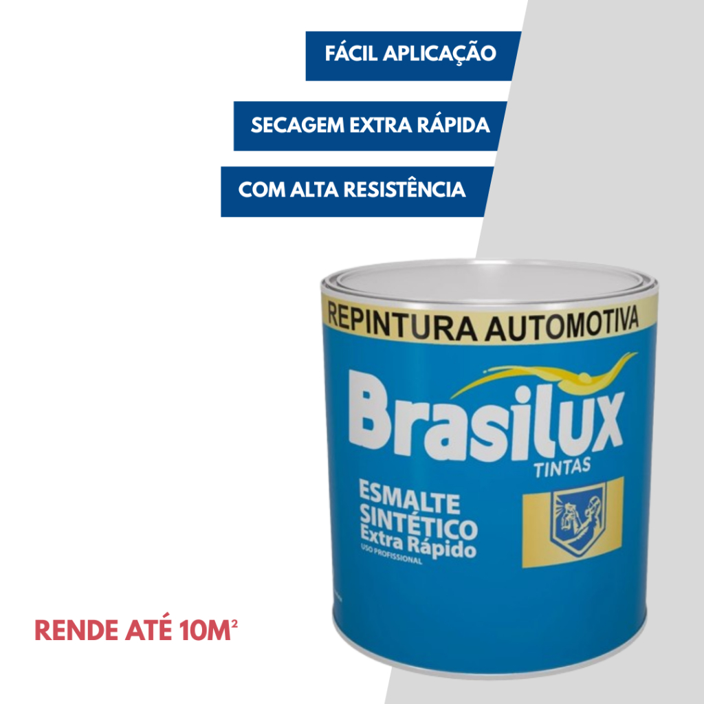Tinta  Esmalte Sintético Automotivo Preto Cargo Semi Fosco 900ml Secagem Rápida Brasilux
