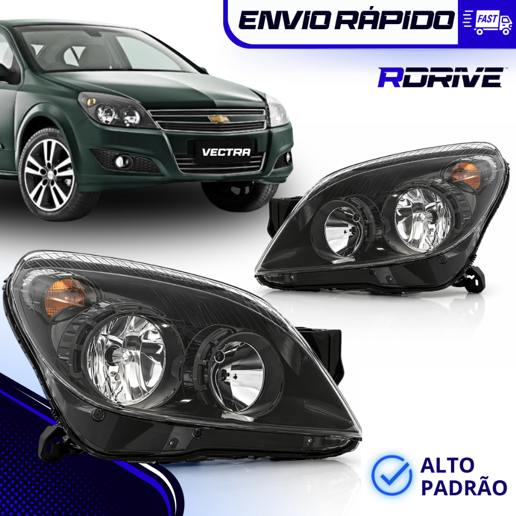 Par Farol Vectra 2009 2010 2011 Farol Mascara Negra Ambos La