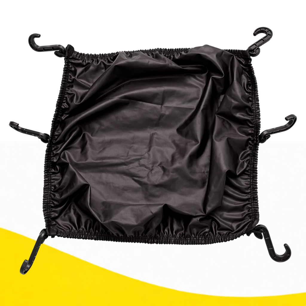 Redinha Rede Elástica Fechada Para Capacete Moto Preta Aranha 42x42 Multiuso