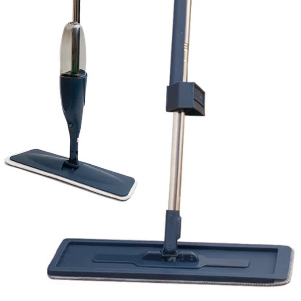 Mop Spray e Mop Flat Esfregão Rodo com Gatilho Dispenser Giratório Multiuso Limpeza Kit Tud
