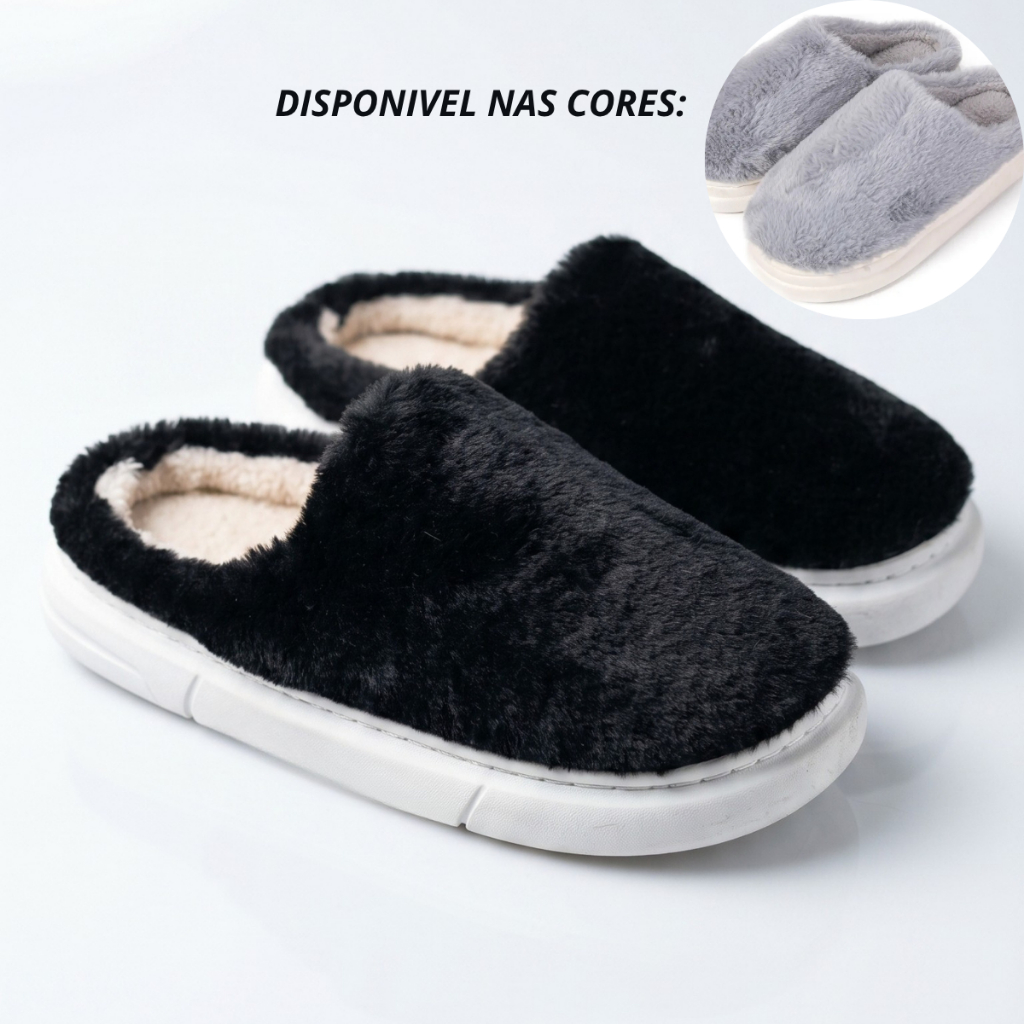 Pantufa Solado Nuvem Sola Alta Unissex Masculina Feminina Chinelo Pantufa Forrada em Lã Peluciada