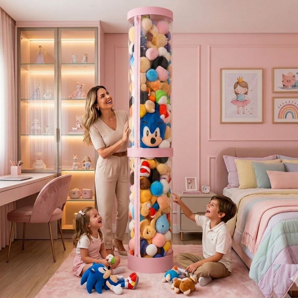 Tubo Organizador De Bichos De Pelúcia Para Armazenamento Tulititi - Porta urso  COM ZIPER REFORÇADO