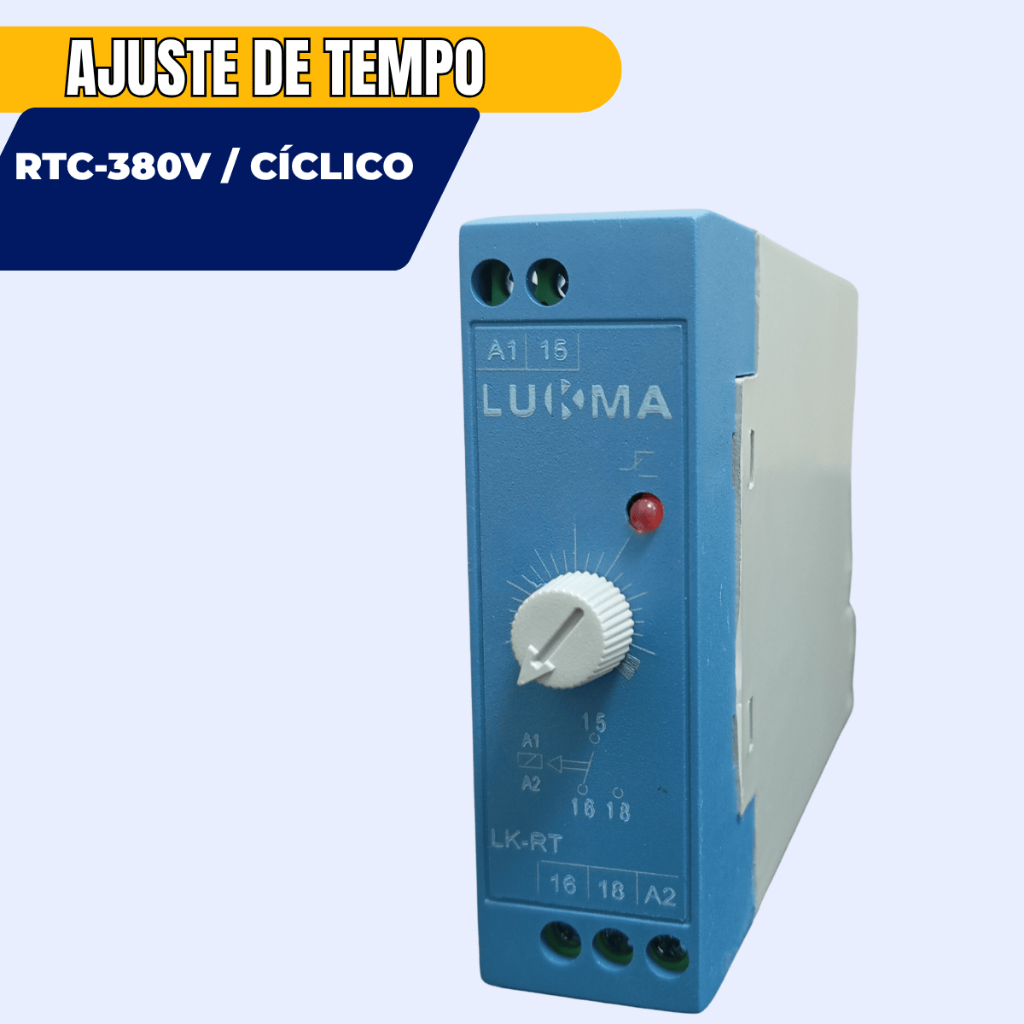 Rele Tempo Temporizador Cíclico RTC 380V Caixa Estreita