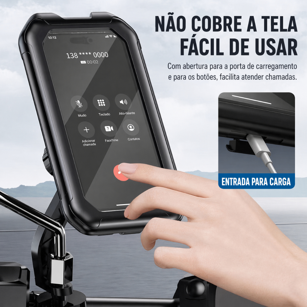 Suporte Moto Bike Capa Celular Touch Impermeável Durável
