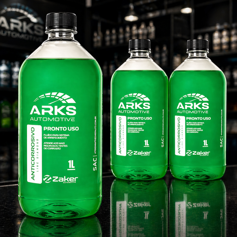 Kit Fluido Radiador ARKS Proteção Contra Ferrugem Superaquecimento GM Hyundai Fiat Citroen Jeep