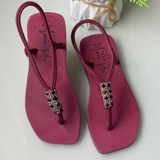 SANDÁLIA FEMININA ADULTA CALÇE FACIL COM STRASS CONFORTAVÉL