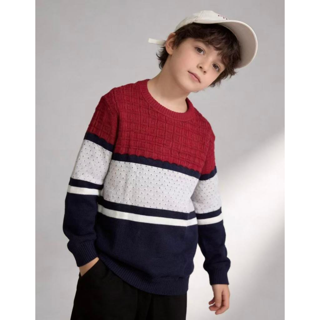 Nova coleção de suéter infantil de tricô para outono e inverno