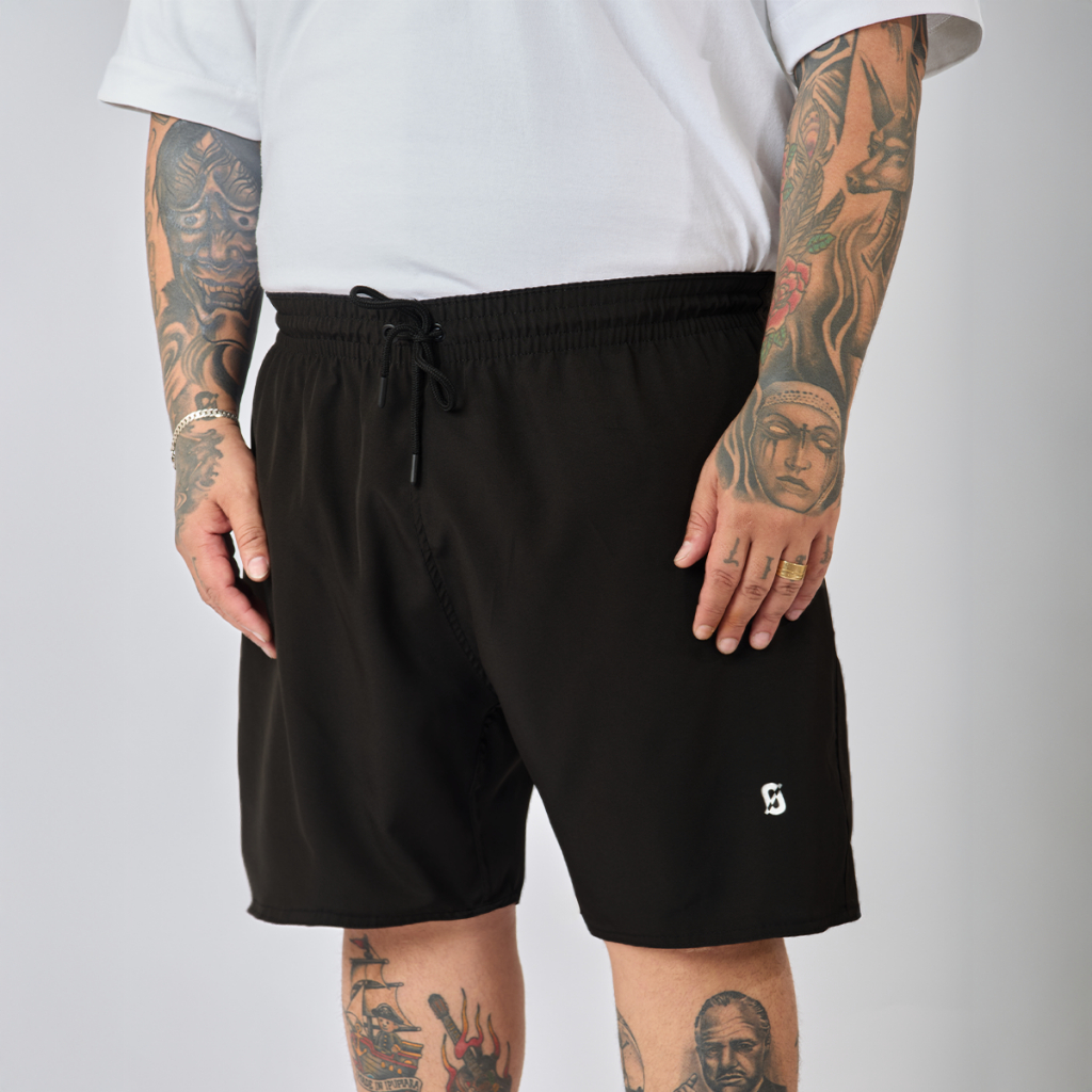 Short Bermuda Plus Size Masculino Tactel com Elastano Praia Academia Lazer Confortável G1 G2 G3 G4