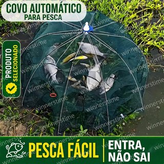 Covo Armadilha Com 6 ou 8 Furos Pesca Peixes Siri Lambari Camarão Iscas Guarda Chuva/octogonal