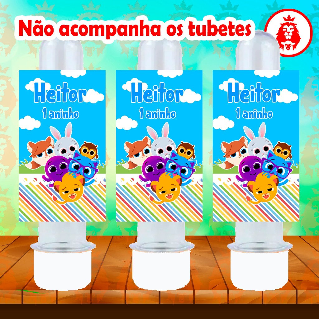 Rótulos Adesivos para Tubetes de 13 cm - Bolofofos 1 Personalizados Festa Infantil Lembrancinha Aniversário