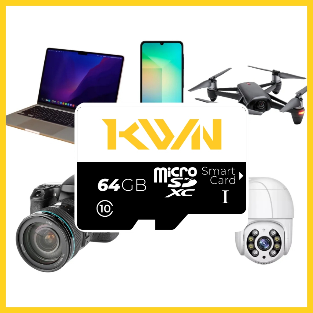 Cartão de Memória 64GB 32GB para Câmeras Wi-fi Drones Celular Micro SD Classe 10 Alta Performance KWN
