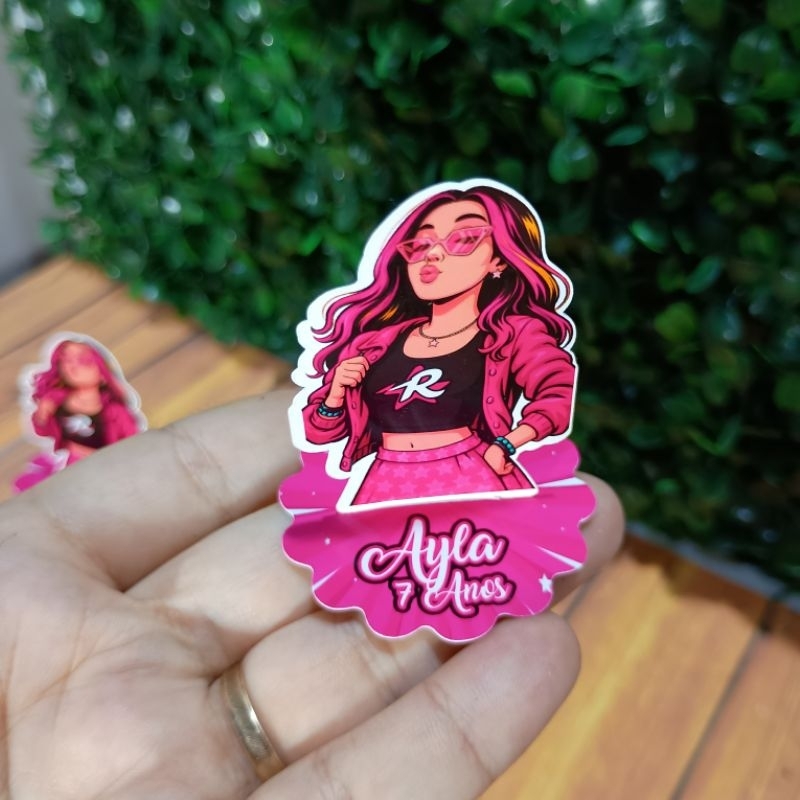 Aplique Personalizada Emilly V - Dos Rosa aplique para caixinha acrílica 5x5 Latinhas Lembrancinhas