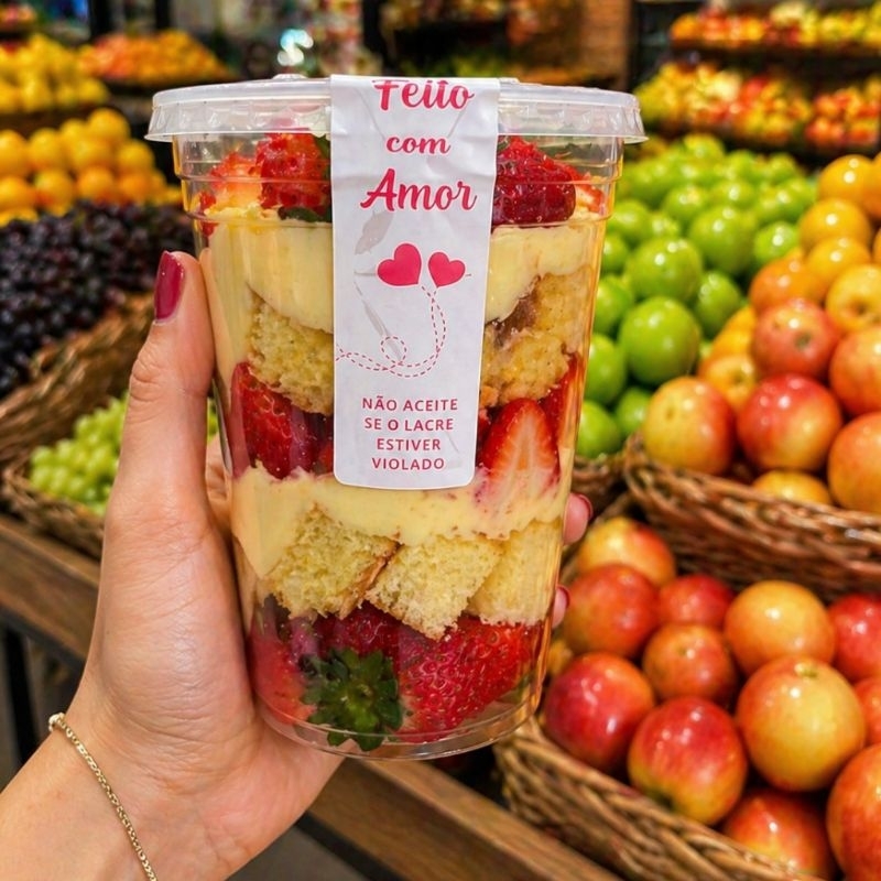 1.000 Etiqueta Lacre Adesivo delivery, Copo Felicidade, Açaí, Bolo no Pote, Lacre para copo