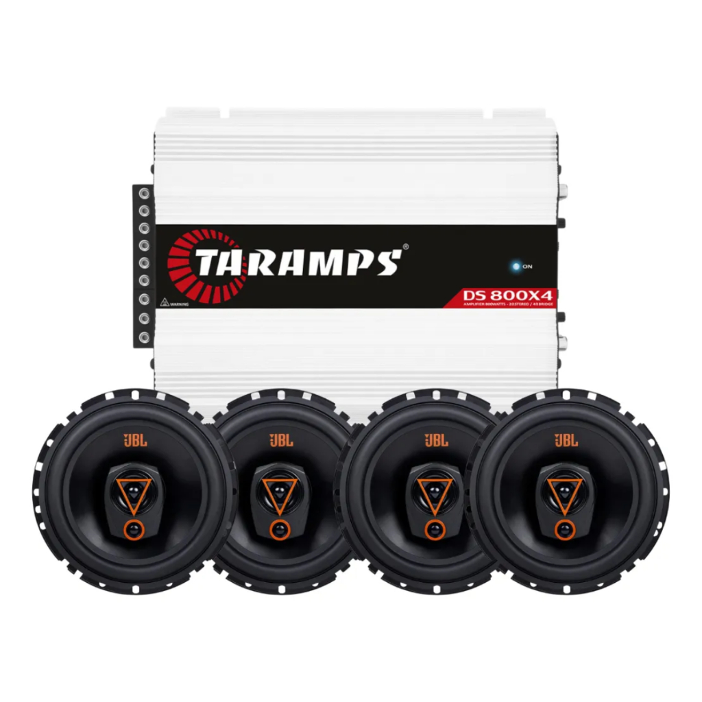 Kit 4 Alto Falantes Jbl 6 Pol 6Trms80 + Amplificador Ds800x4 2 Ohms 800w