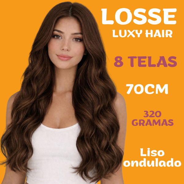 Cabelo ondulado - Bio Organico - 8 Peças 320g Volume e Comprimento - Luxy Hair - Organico Premium - LOSSE