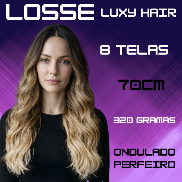 Cabelo ondulado - Bio Orgânico - Organico Premium - LOSSE - 8 Peças 320g Volume e Comprimento - Luxy Hair