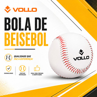 Bola De Beisebol Profissional Miolo De Cortiça E Borracha Branca 9" Vollo