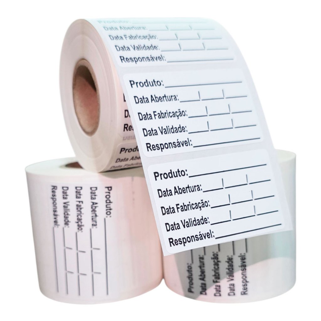 Kit 3 Rolos Etiqueta Bopp Validade De Alimento Anvisa 50x30 - Rolo com 500 etiquetas