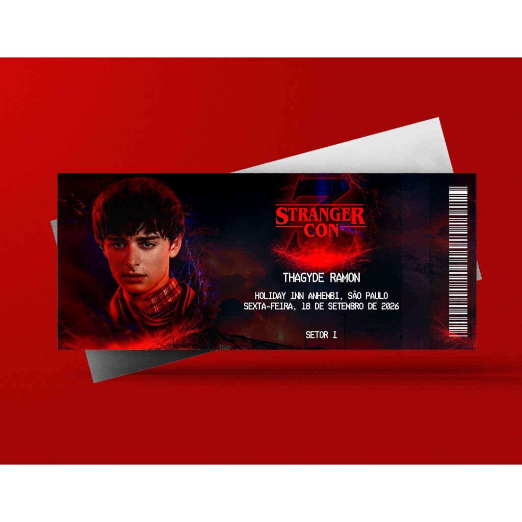 Ingresso Holográfico Personalizado Stranger Con 3