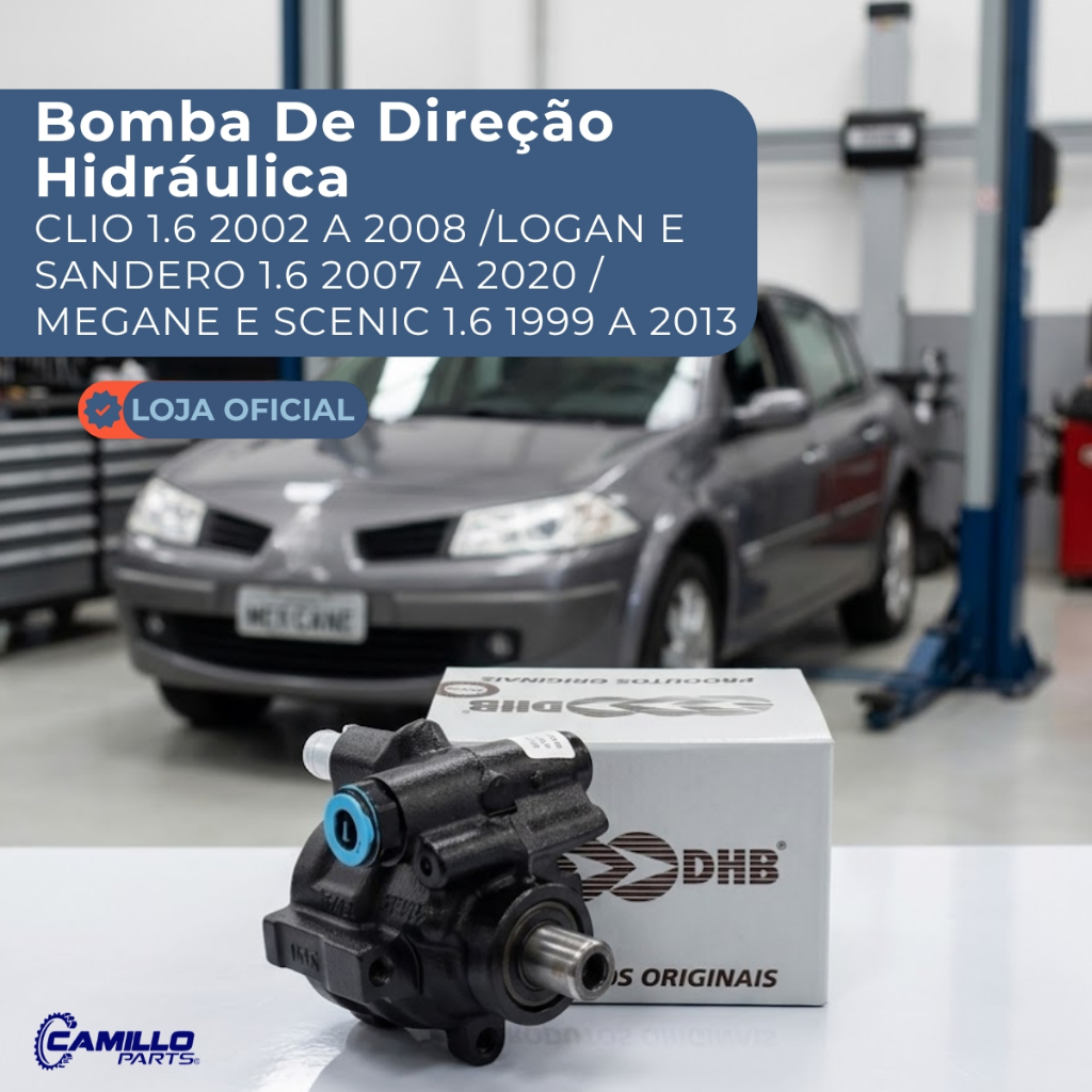Imagem Bomba Direção Hidráulica Renault Kangoo Clio Logan Sandero Megane Scenic 1.6 1999 a 2020