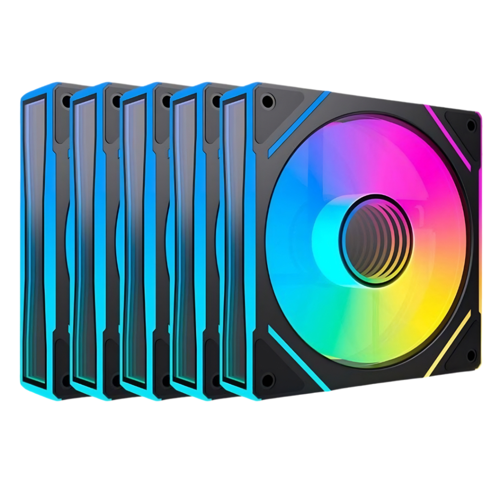 KIT 5 Cooler ARGB 120mm para Gabinete e CPU Silencioso 1300RPM Iluminação RGB 5V