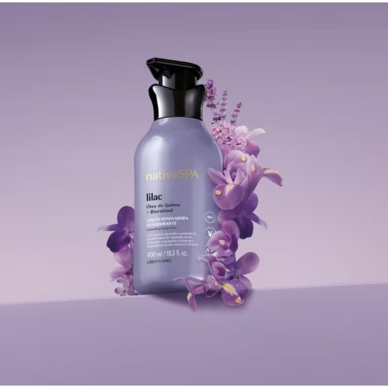 Loção Corporal Nativa Spa Lilac 400ml com Óleo de Quinoa e Bioretinol NOVO,LACRADO E ORIGINAL