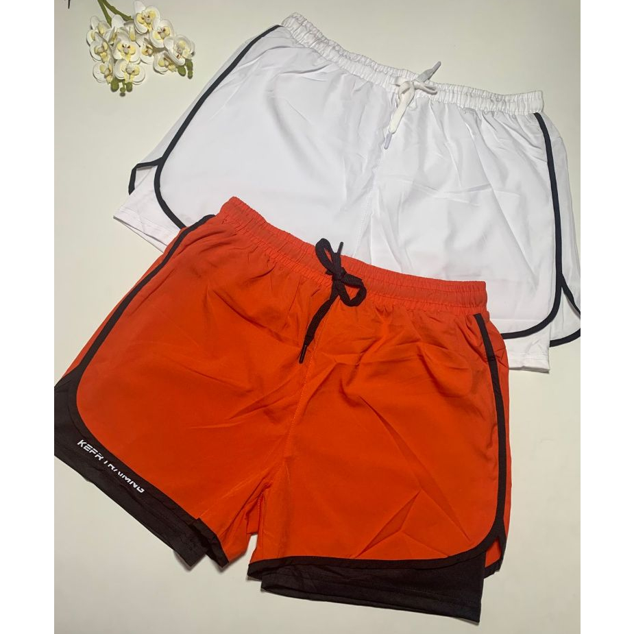 Short Duplo de Poliéster Feminino | Confortável, Leve e Respirável | Corrida, Treino e Dia a Dia | P M G GG G1 G2