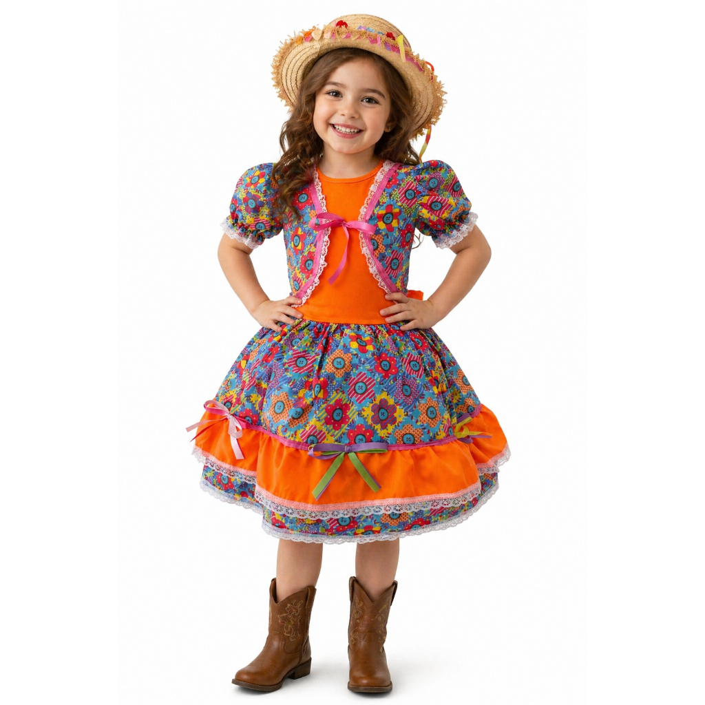 Vestido Junino Infantil/ Vestido caipira/ Vestido festa de São João