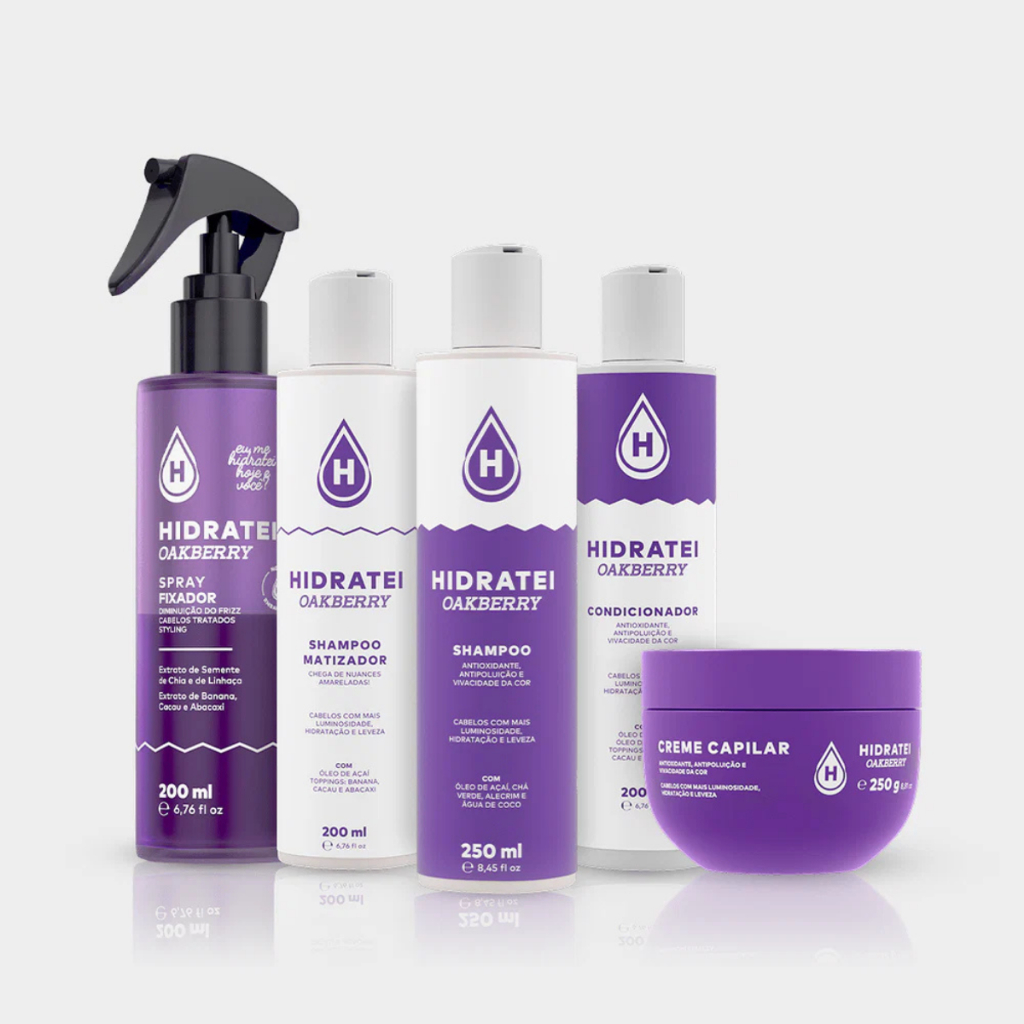 Kit Loiro Perfeito OAKBERRY Hidratei Matizador Antiamarelado Hidratação Brilho e Nutrição Capilar