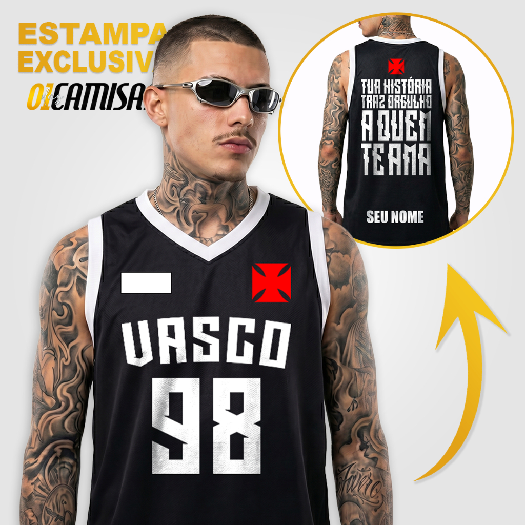 Regata Personalizada Cruz de Malta COM NOME - Dry-Fit Premium Torcida Exclusiva