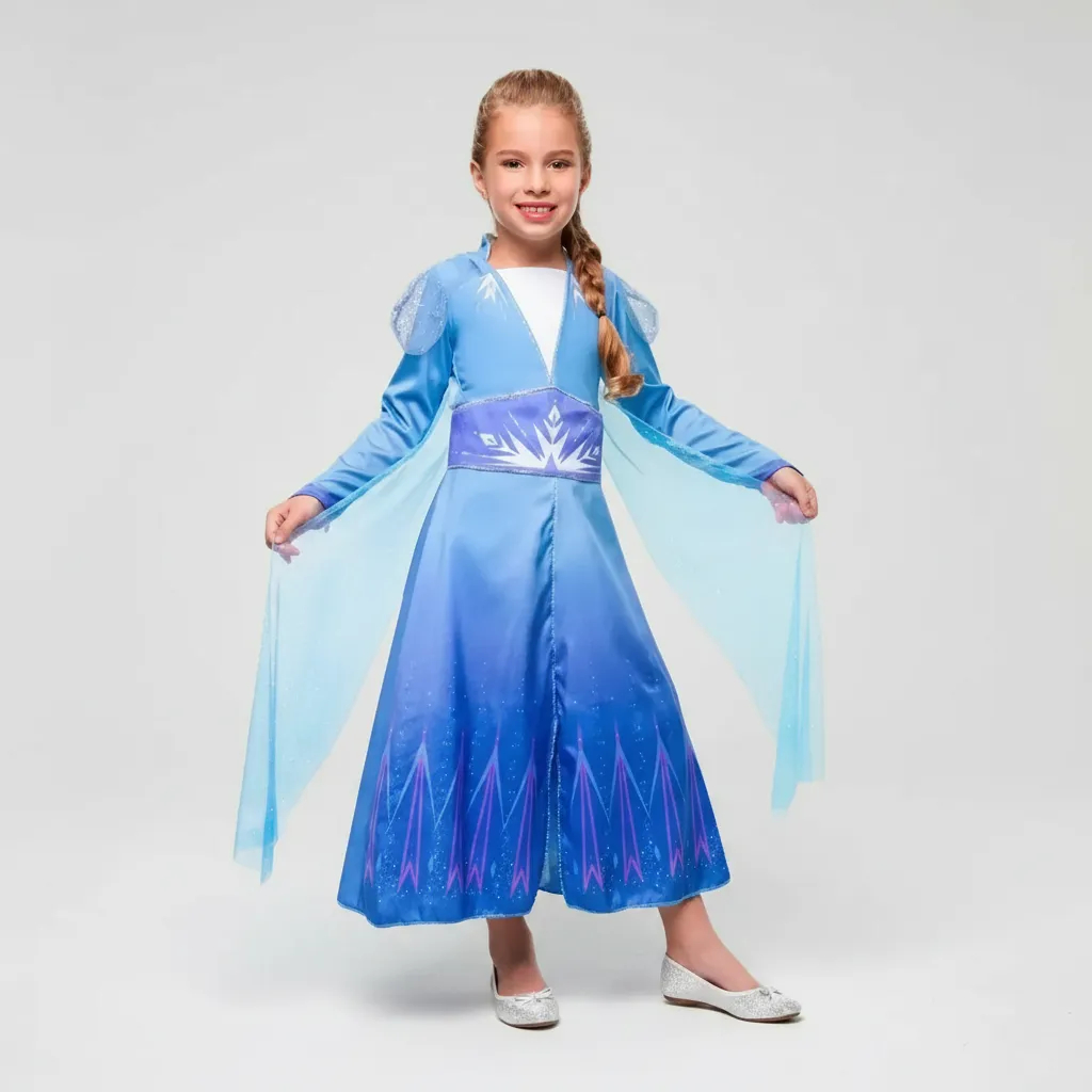 Fantasia Elsa  Frozen II Luxo Vestido Infantil Feminino