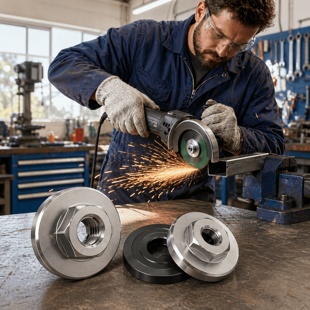 Porca Flange Rosca Aperto M14 Esmerilhadeira Lixadeira Politriz Disco Rebarbadora Universal Sextavada Angular Trava Fixa