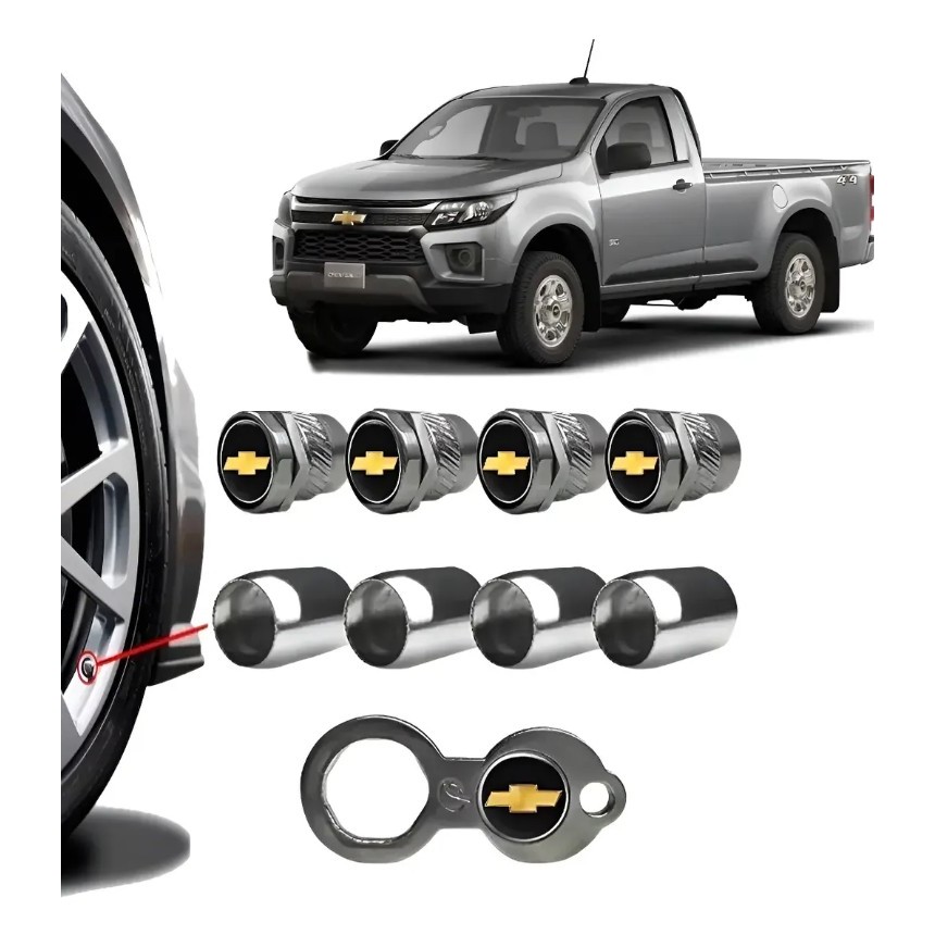Tampa Bico Cromado Chevrolet Valvula Anti Furto Pito De Pneu