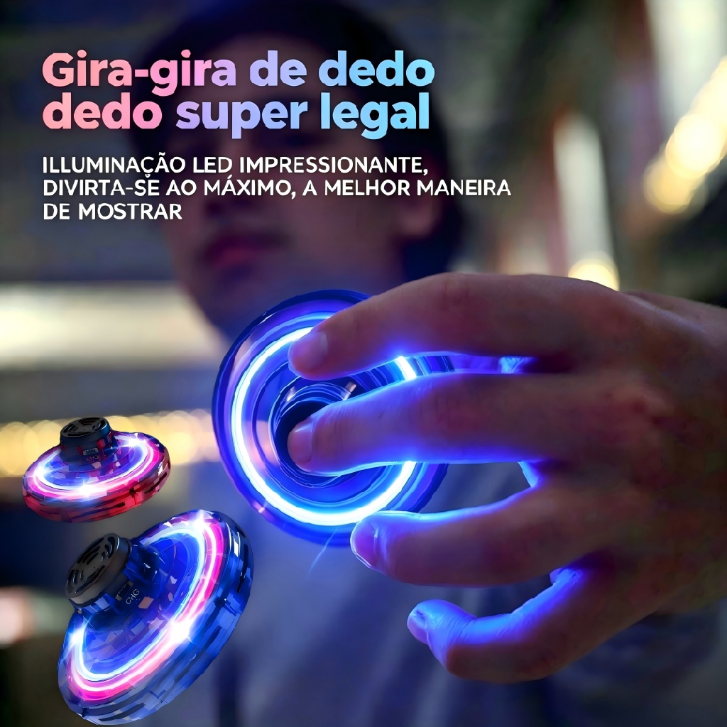 Brinquedo Voador Orb FlyNova com Sensor, LED, Giros 360°, Drone de Mão, Presente Ideal para Crianças