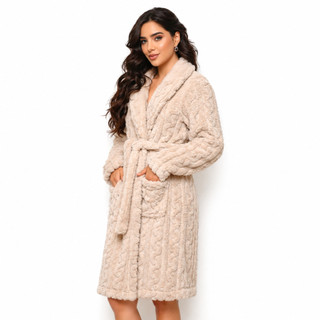 Robe  Roupão Manga comprida feminino roupão de banho confortável noite inverno grosso Premium