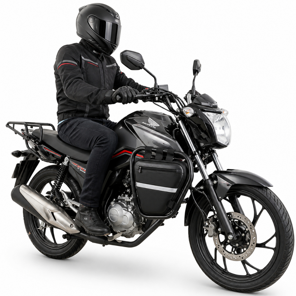 Bolsa Moto Frontal Impermeável Par Alforge Protetor Carenagem Resistente Refletivo titan DK160 CB 500X Himalayan 450