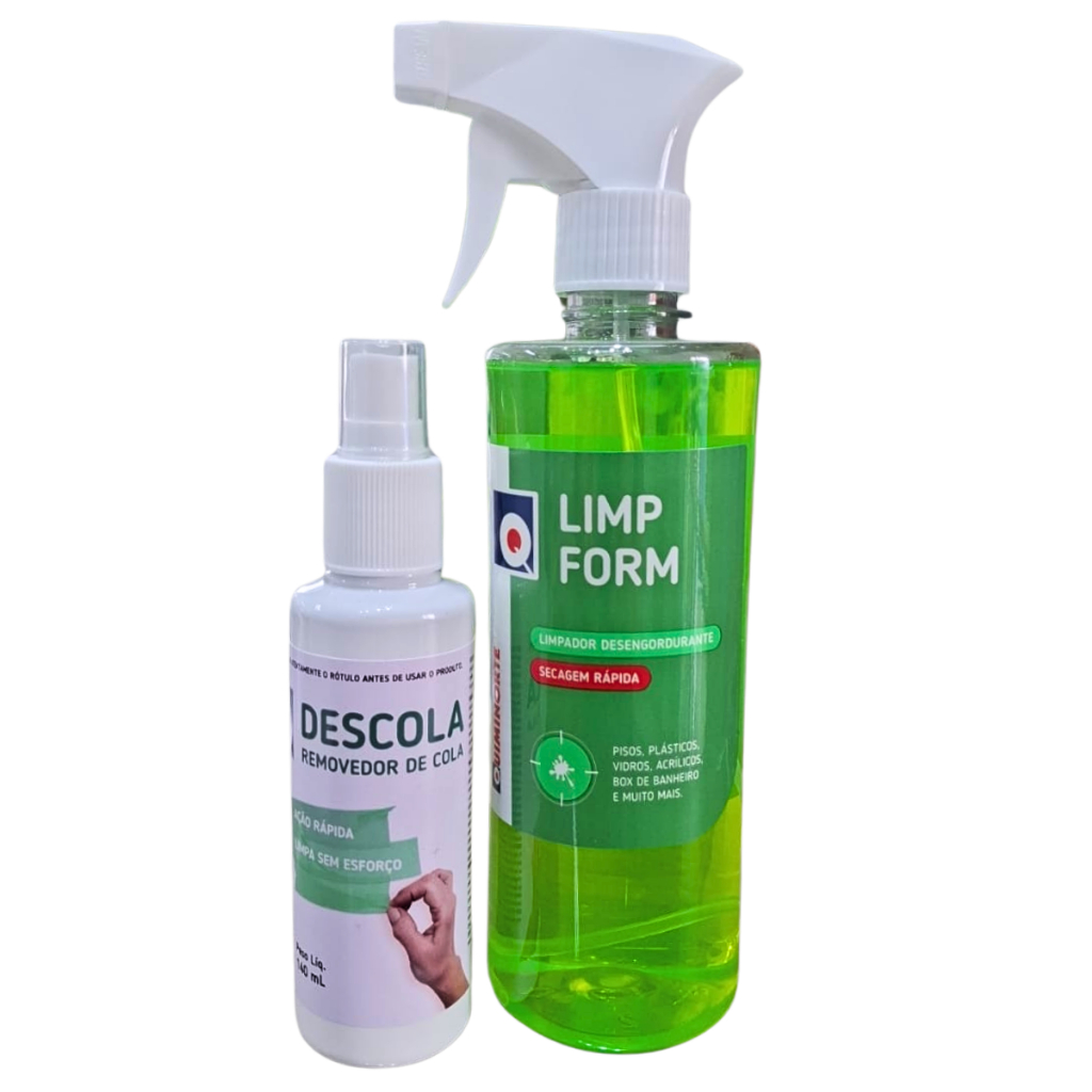 Kit Removedor Desengordurante + Removedor de Cola /Limp Form 500 Ml Para Cozinha / Descola 140 ml Tira cola