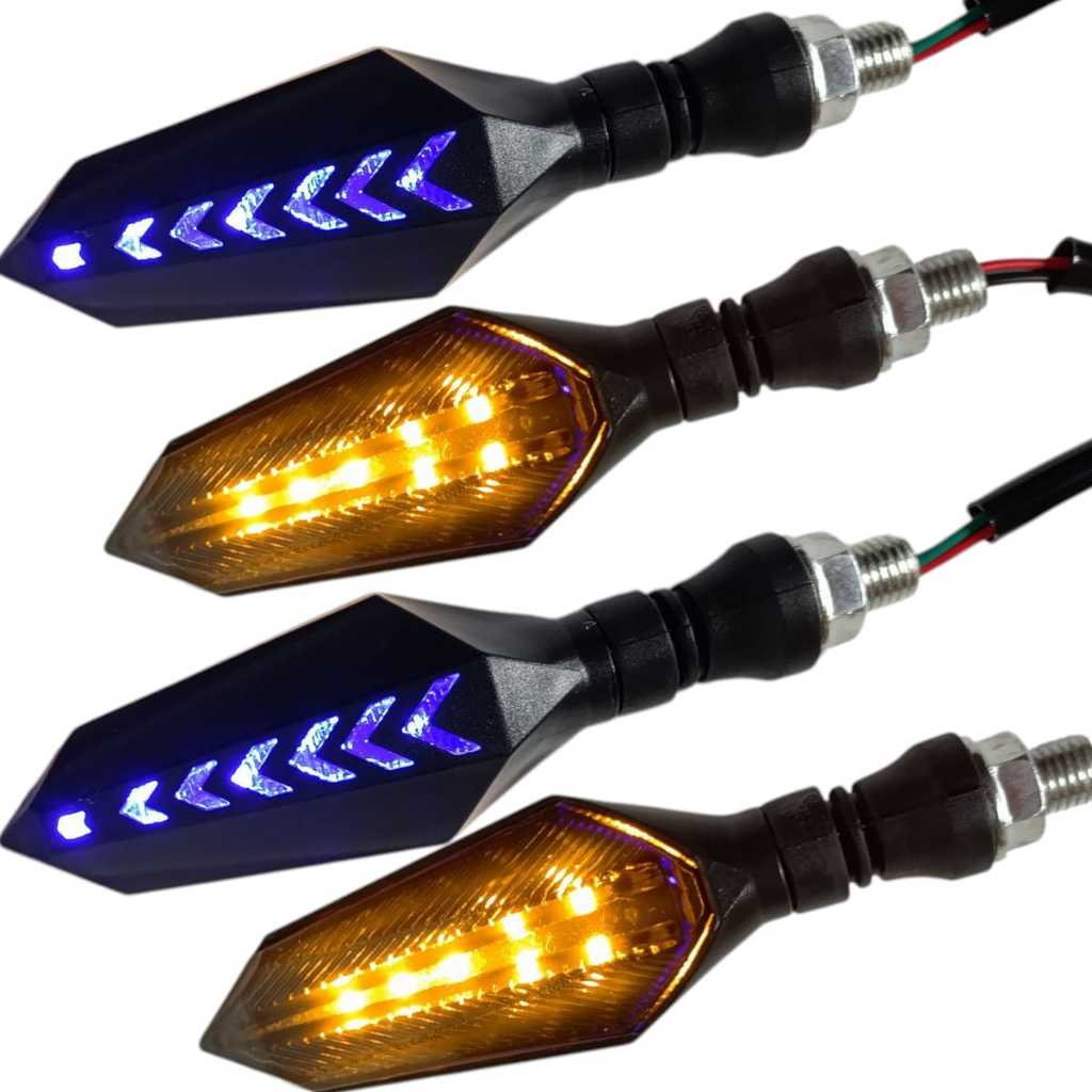 Kit 4 Pisca Seta Led Sequencial Bros 150 160 Titan 125 150 Xre300 Ybr 125 Lander 250 2010 Arrow Azul — imagem 2 de 2