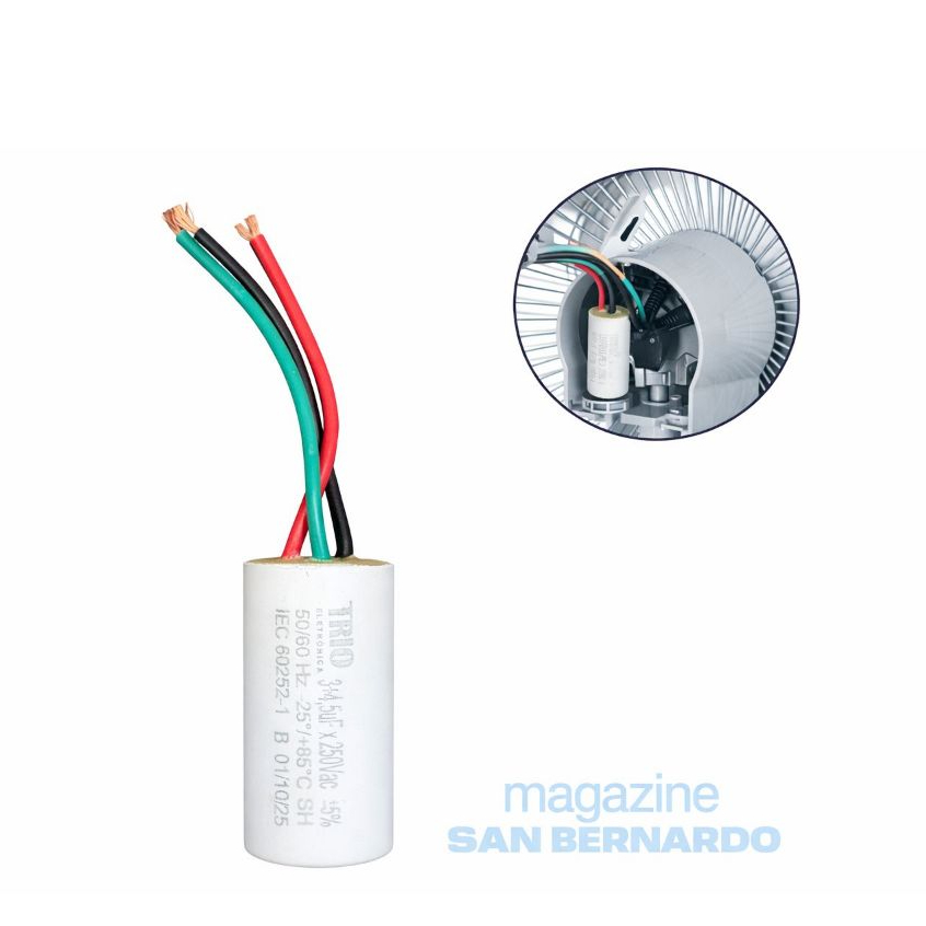 Capacitor 127V 3 Fios Ventilador Teto
