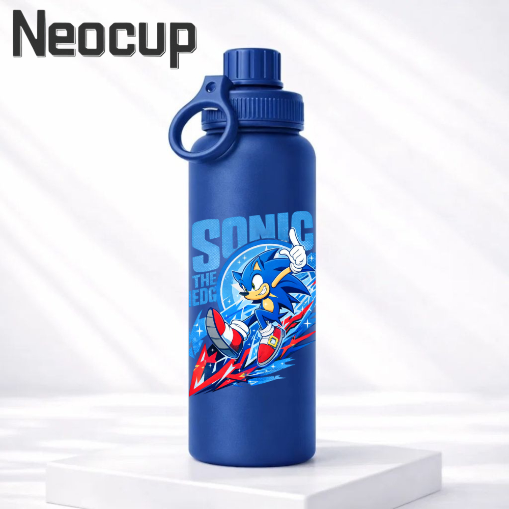 Garrafa Térmica Aço Inoxidavel Parede Dupla Infantil Sonic com tampa e Alça 800ml