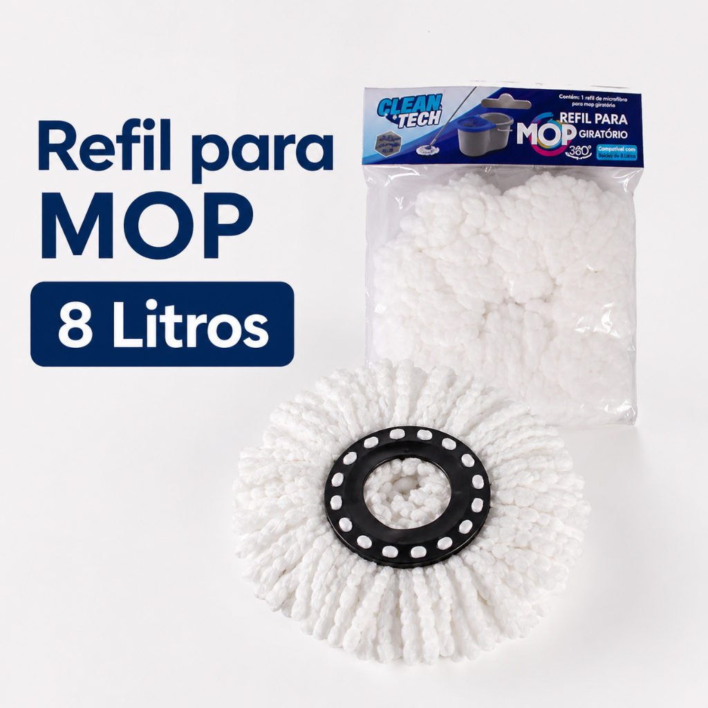 Refil para Mop Giratório 360 Balde de 8 Litros 1, 2 ou 3 Unidades