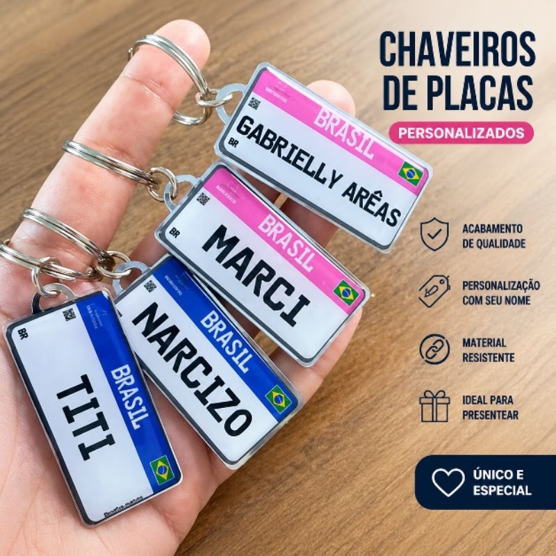 Chaveiro Placa Mercosul (só frente)
