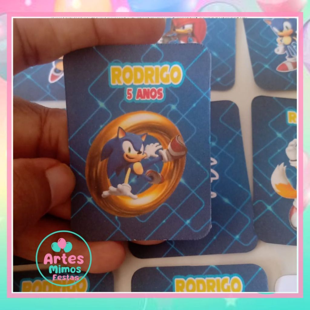 10/20/30/40 jogos da memória Sonic personalizados para festas temático lembrancinhas mimos aniversario infantil