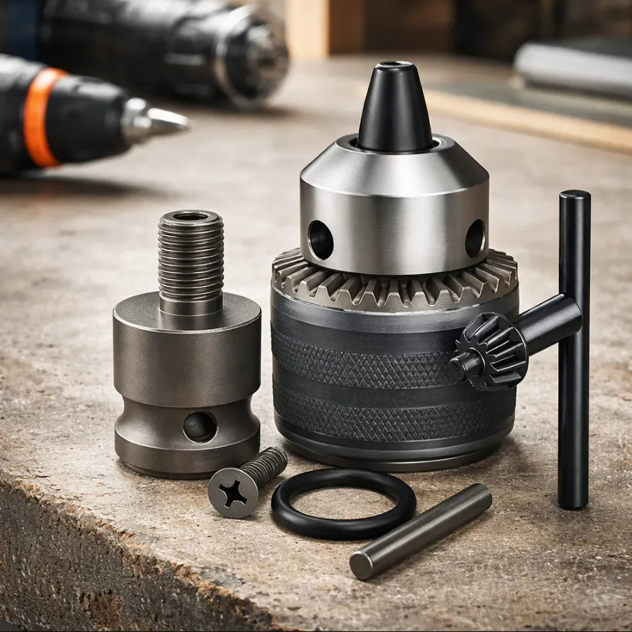 Kit Haste Soquete Adaptador Quadrado 3/8 Pol com Anel + Mandril com Chave de Impacto pra Mandril