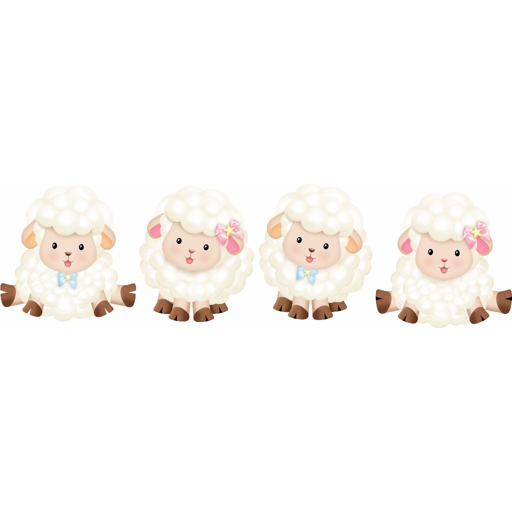 Kit Displays de Mesa Mdf Decoração - Festa - Ovelhinhas Menino e Menina -  Chá Revelação - Chá de Bebê (4 Peças 20cm)