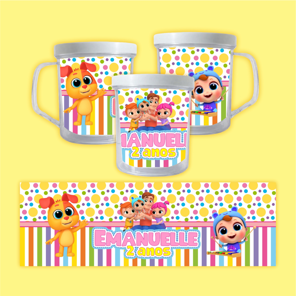 Rótulo para caneca acrílica rosqueável LITTLE ANGEL menino menina aniversário infantil fotográfico fosco personalizado